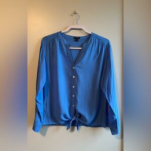 ANN TAYLOR - nwot. Blue Button-Down Blouse